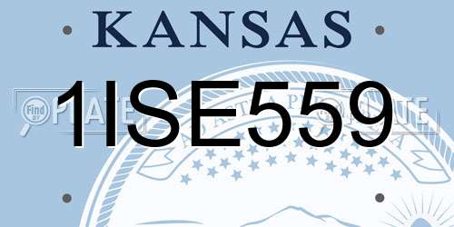 1ISE559 Kansas License Plate