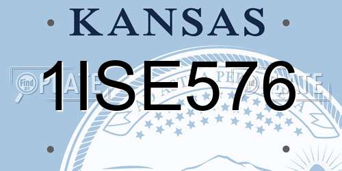 1ISE576 Kansas License Plate