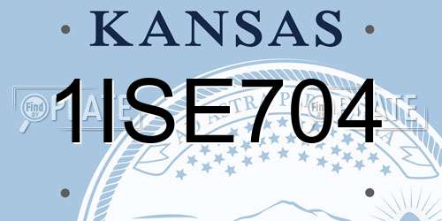 1ISE704 Kansas License Plate
