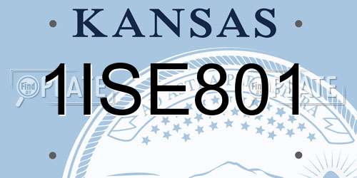 1ISE801 Kansas License Plate