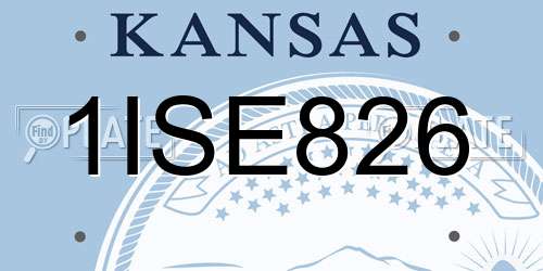 1ISE826 Kansas License Plate