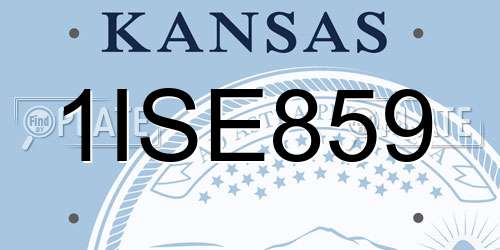 1ISE859 Kansas License Plate