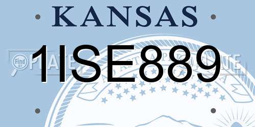 1ISE889 Kansas License Plate