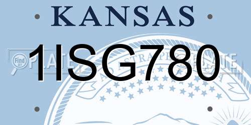 1ISG780 Kansas License Plate