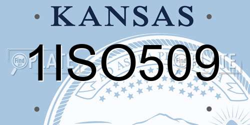 1ISO509 Kansas License Plate