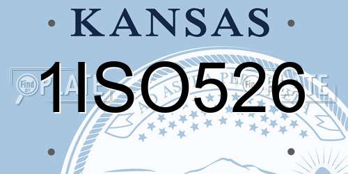 1ISO526 Kansas License Plate