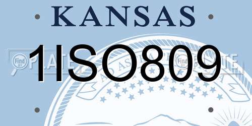 1ISO809 Kansas License Plate
