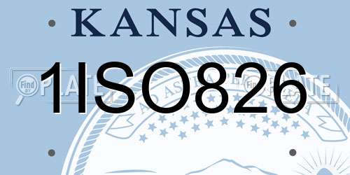 1ISO826 Kansas License Plate