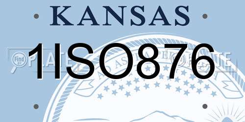 1ISO876 Kansas License Plate