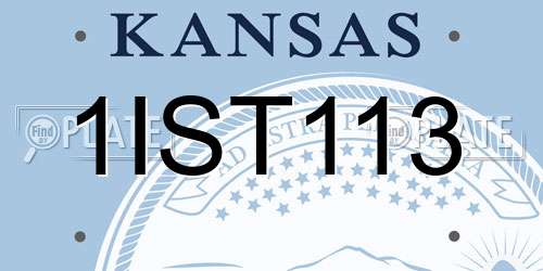 1IST113 Kansas License Plate