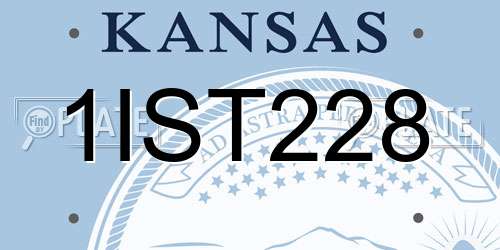 1IST228 Kansas License Plate