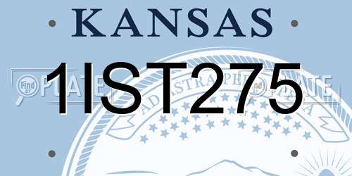1IST275 Kansas License Plate