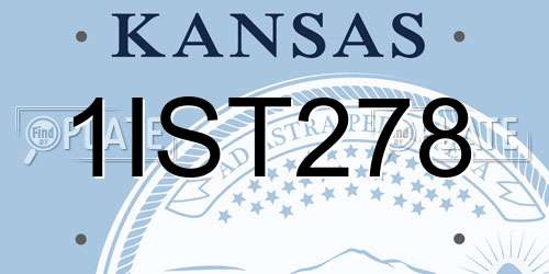 1IST278 Kansas License Plate
