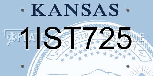 1IST725 Kansas License Plate