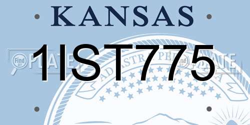 1IST775 Kansas License Plate