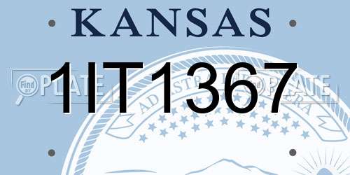 1IT1367 Kansas License Plate