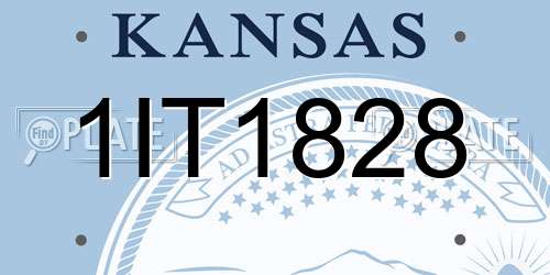 1IT1828 Kansas License Plate