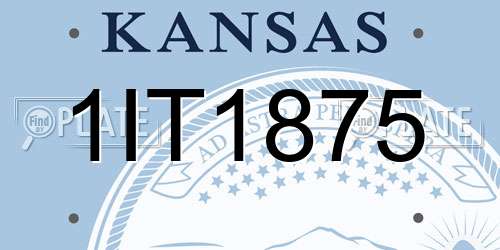 1IT1875 Kansas License Plate