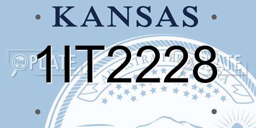 1IT2228 Kansas License Plate