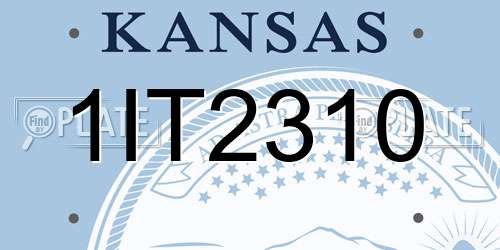 1IT2310 Kansas License Plate