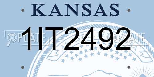 1IT2492 Kansas License Plate