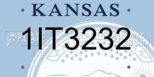 1IT3232 Kansas License Plate