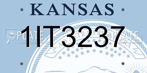 1IT3237 Kansas License Plate