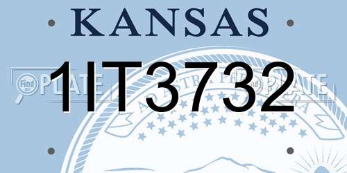 1IT3732 Kansas License Plate