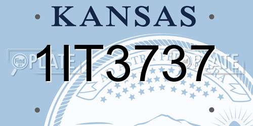 1IT3737 Kansas License Plate