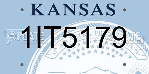 1IT5179 Kansas License Plate