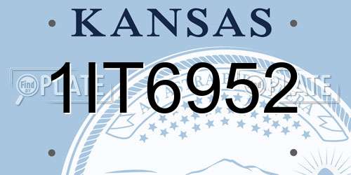 1IT6952 Kansas License Plate
