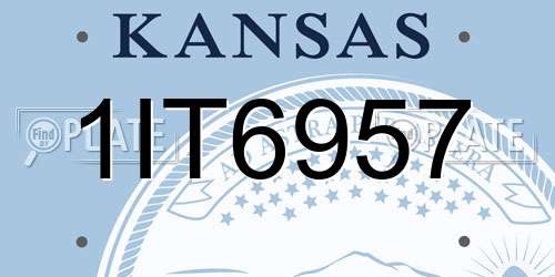 1IT6957 Kansas License Plate