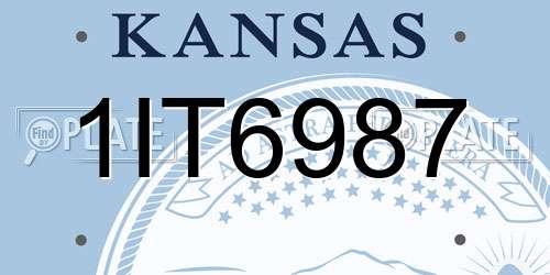 1IT6987 Kansas License Plate