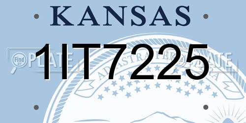 1IT7225 Kansas License Plate