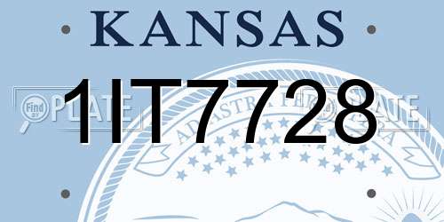 1IT7728 Kansas License Plate