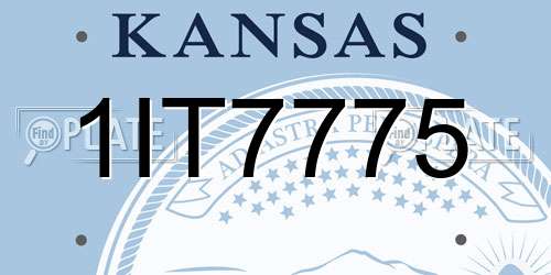 1IT7775 Kansas License Plate
