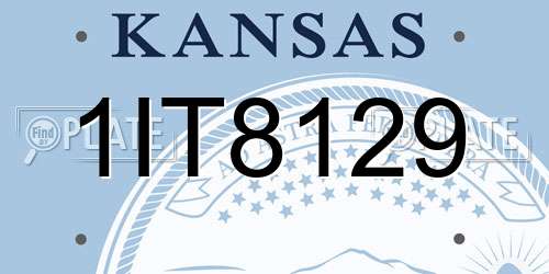 1IT8129 Kansas License Plate