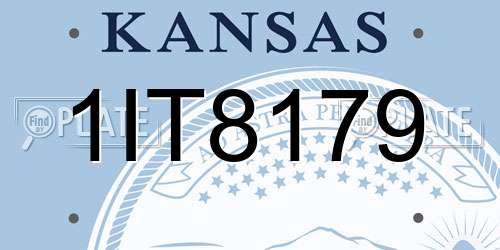 1IT8179 Kansas License Plate