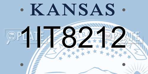 1IT8212 Kansas License Plate