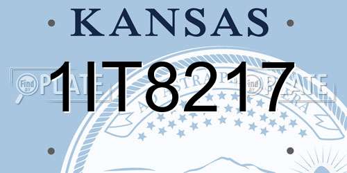 1IT8217 Kansas License Plate