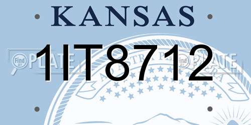 1IT8712 Kansas License Plate
