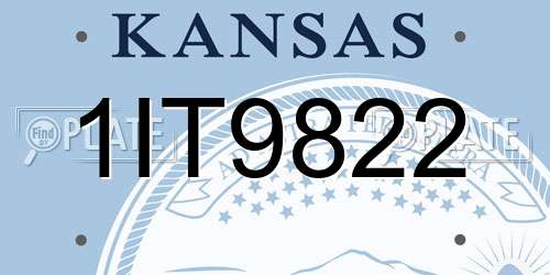 1IT9822 Kansas License Plate