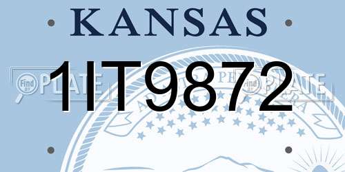 1IT9872 Kansas License Plate
