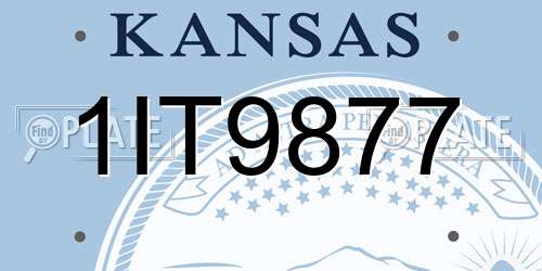1IT9877 Kansas License Plate