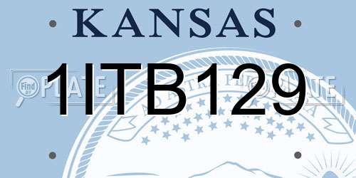 1ITB129 Kansas License Plate