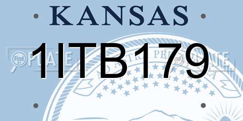 1ITB179 Kansas License Plate