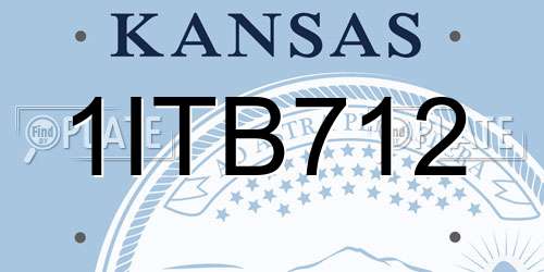 1ITB712 Kansas License Plate