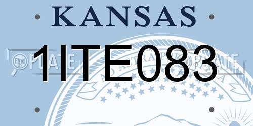 1ITE083 Kansas License Plate