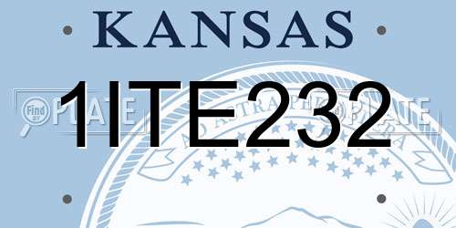 1ITE232 Kansas License Plate