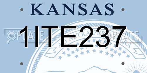 1ITE237 Kansas License Plate